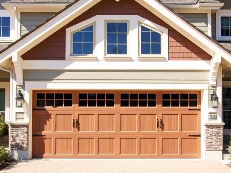 Professional craftsman style garage door installation on residential home