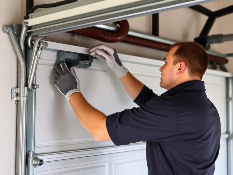 Professional garage door maintenance inspection and lubrication service